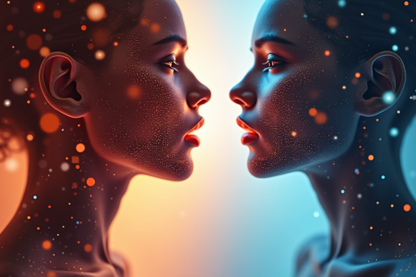 AI accent modification, digital art of communication technology.