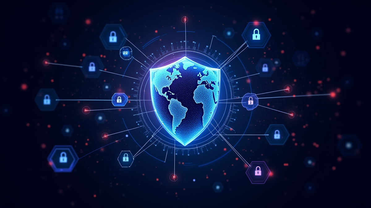 Data Privacy Day, digital shield protecting Earth.